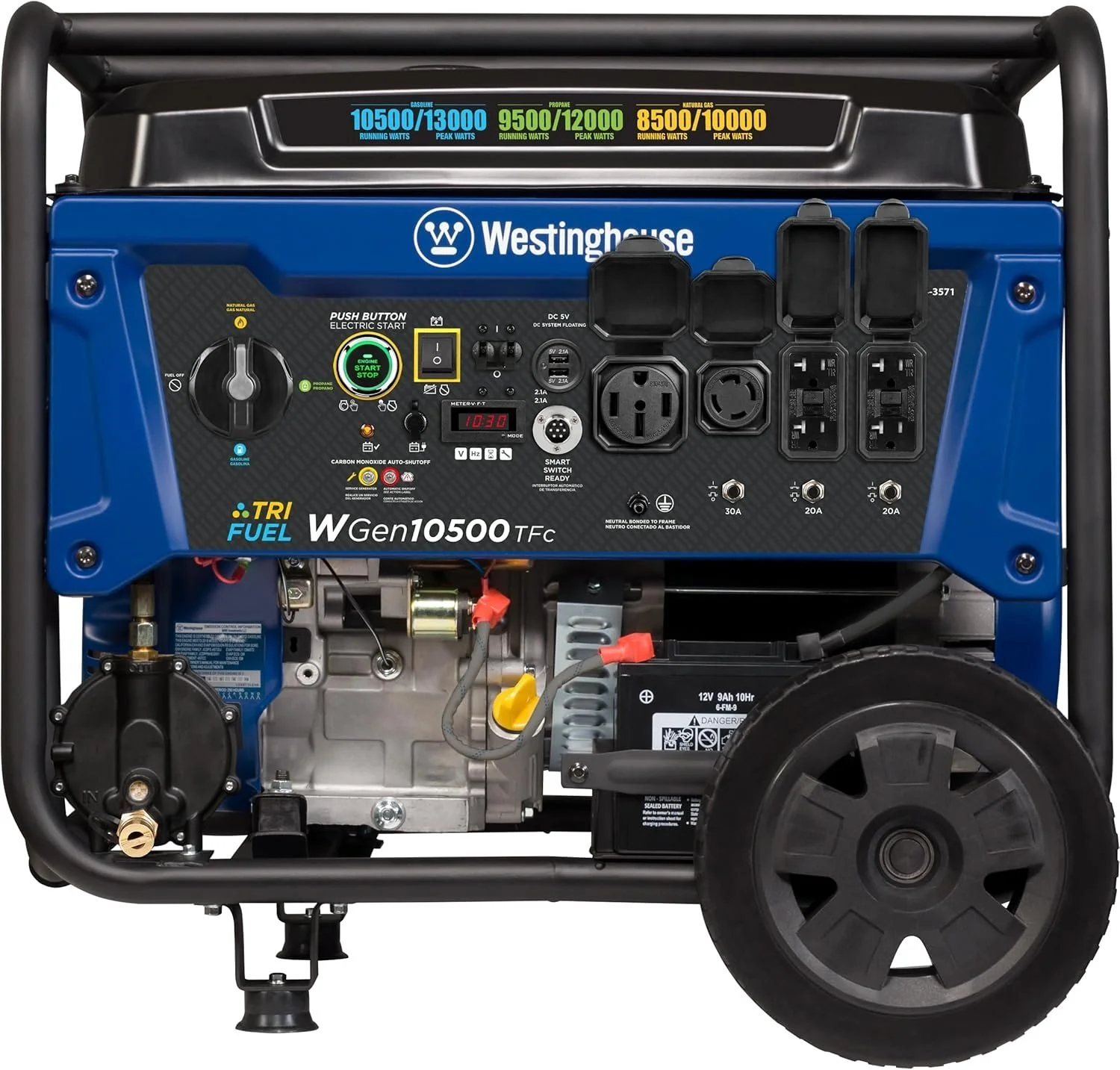 1-256-1-1.webp Westinghouse 13,500 Peak Watt Dual Fuel Portable Generators. - Image 1