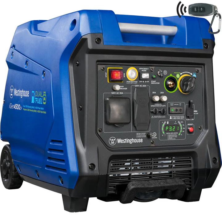 1-278-1-1.webp Westinghouse iGen4500DF 3700W Dual Fuel Portable Inverter Generators. - Image 1