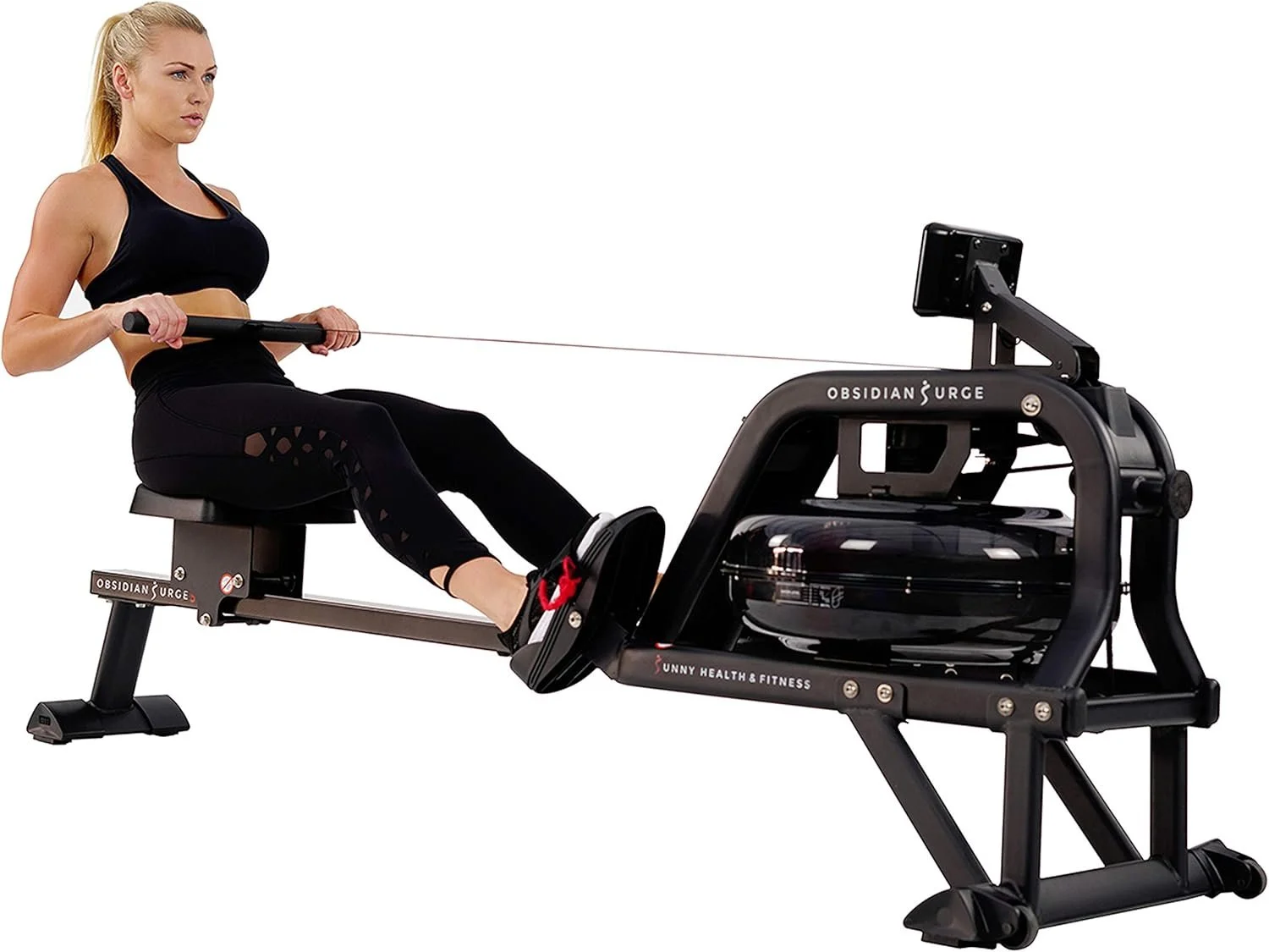 1-96-1-1.webp Sunny Health and Fitness Obsidian Surge Water Rowing Machines. - Image 1
