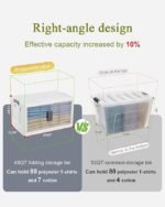 OlarHike 144QT Lockable Storage Bins with Lids – Folding Storage Cabinet with Doors and Wheels, Collapsible Plastic Box for Closets, Office, Stackable Organizer and Containers, Gifts, 3 Pack Cubes - Image 2
