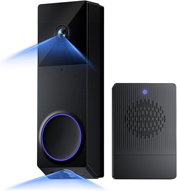 61YL9fAI6dL._AC_SX569_.jpg WYZE Wireless Duo Cam Video Doorbell (Chime Included), Battery Powered, 2K Full HD Video, 2 Cameras (People and Package), 2-Way Audio, Color Night Vision - Image 1