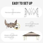 CROWN SHADES 13×13 Pop Up Gazebo, Canopy Tent, Gazebos on Clearance – Outdoor Gazebo for Backyard & Patio Furniture – Carpa Pop Up Tent with Wheeled STO-N-Go Cover Bag (Beige & Coffee) - Image 3