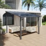 ergola 10-ft W x 10-ft L x 8-ft 2-in H Black Metal Freestanding Pergola - Image 3