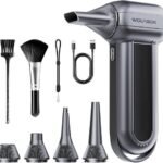 WOLFBOX MF100 Electric Air Duster-150000RPM Super Power Cordless Air Duster, Rechargeable Brushless Motor Durable Blower, 3-Gear Adjustable Dust Blower for Computer, Keyboard, Outdoor, House and Car