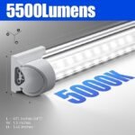 Barrina LED Shop Lights, 40W 5500LM 5000K, 4FT Integrated Fixture, V Shape,T8 Light Tube, Daylight White, Clear Cover, High Output, LED Shop Lights for Garage Warehouse Workshop Basement (Pack of 6) - Image 5