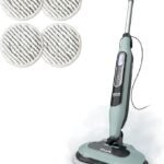 Shark Steam & Scrub Steam Mop, All-in-One Scrubbing and Sanitizing Hard Floor Cleaner, LED Headlights, 4 Dirt Grip Soft Scrub Pads Included, XL Water Tank, Swivel Steering, Hawaiian Grey, S8001