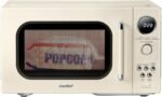 COMFEE’ Retro Microwave Oven, Small Microwave with 6 Auto Menus, 0.9 cu.ft Countertop Compact Microwave with Multi-stage Cooking, Mute Function, LED digital, Apricot/900W, CMO-MMP02AA(AT)
