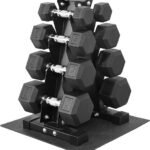 Fitvids Rubber Coated Hex Dumbbell Set with Storage Rack, 100/150/200/550 LB Hand Weight Set with Anti-Slip Grip for Home Gym
