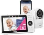 VTech VM901 Smart WiFi Baby Monitor with 1080p FHD Camera and 5″ HD IPS Display, Free App, Remote Pan Tilt Zoom, Night Vision, Motion Detection Alerts