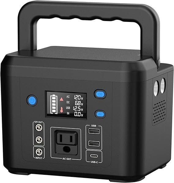 71YNKcZ3aoL._AC_SX569_.jpg 200W Portable Power Station, Powkey 120Wh/33,000mAh Power Bank with AC Outlet, 110V 6 Outputs Solar Generator External Battery Pack with LED Light for Home Use and Outdoor Camping - Image 1