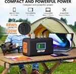 HOWEASY Portable Power Station,120W(240W Peak) Solar Generator,88Wh Lithium Battery Power with 110V AC Outlet/DC/USB/LED Light for Outdoor Camping Trip Hunting Emergency(Solar Panel Optional) - Image 5