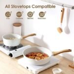 SENSARTE Nonstick Ceramic Cookware Set, 13-Piece Non-toxic Pots and Pans Set, Healthy Kitchen Cooking Set with Stay-Cool Handles, Silicone Tools and Pot Protectors, PFAS Free - Image 4