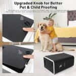 DealsNest Black Rectangular Plastic Waste Basket with Push Button Lid - Image 3