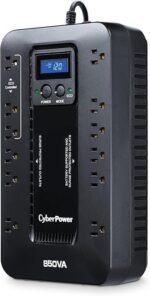 CyberPower EC850LCD Ecologic UPS Battery Backup and Surge Protector, 850VA/510W, 12 Outlets, ECO Mode, Compact, UL Certified - Image 4