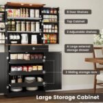 72″ Kitchen Pantry Storage Cabinet with 8 Hanging Shelves and 3 Sliding Drawers - Image 2