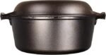 Lodge Cast Iron Double Dutch Oven – Pre-Seasoned 2-in-1 Cast Iron Cookware – Pot & Skillet Combo – Even Heat Retention – Oven-Safe, Versatile Pot – 5 Quart - Image 4