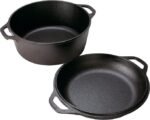 Lodge Cast Iron Double Dutch Oven – Pre-Seasoned 2-in-1 Cast Iron Cookware – Pot & Skillet Combo – Even Heat Retention – Oven-Safe, Versatile Pot – 5 Quart - Image 5