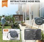 Giraffe Tools Retractable Garden Hose Reel 1/2 Inch x 130 ft, Super Heavy Duty, Any Length Lock, Slow Return System, Wall Mounted and 180 Deg Swivel Bracket - Image 2
