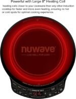 Nuwave Precision Induction Cooktop Gold, 12” Shatter-Proof Ceramic Glass Surface, Large 8” Heating Coil, Portable, 51Temp Settings 100°F to 575°F, 3 Wattage Settings 600, 900, and 1500 Watts - Image 4