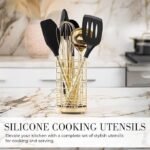 Black and Gold Kitchen Utensils Set – 23-Piece Luxury Kitchen Accessories Includes Gold Measuring Cups, Spoons, Silicone Cooking Utensils and Tools for Baking, Cooking, and Stylish Kitchen Decor - Image 5