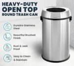 DealsNest 17 Gallon Stainless Steel Round Open Top Waste Receptacle - Image 3