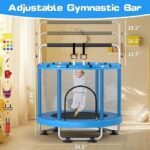 ZCMHAXJ 55″ Trampoline for Kids with Enclosure, 440lbs Capacity Indoor & Outdoor Toddler Trampoline with Adjustable Gymnastics Bar & Toys, for Boys & Girls - Image 3