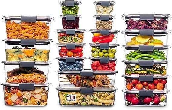 81tw1rodFaL._AC_SX569_.jpg Rubbermaid Brilliance BPA Free 44-Piece Food Storage Containers Set Airtight Leak-Proof with Lids for Meal Prep Lunch and Leftovers - Image 1