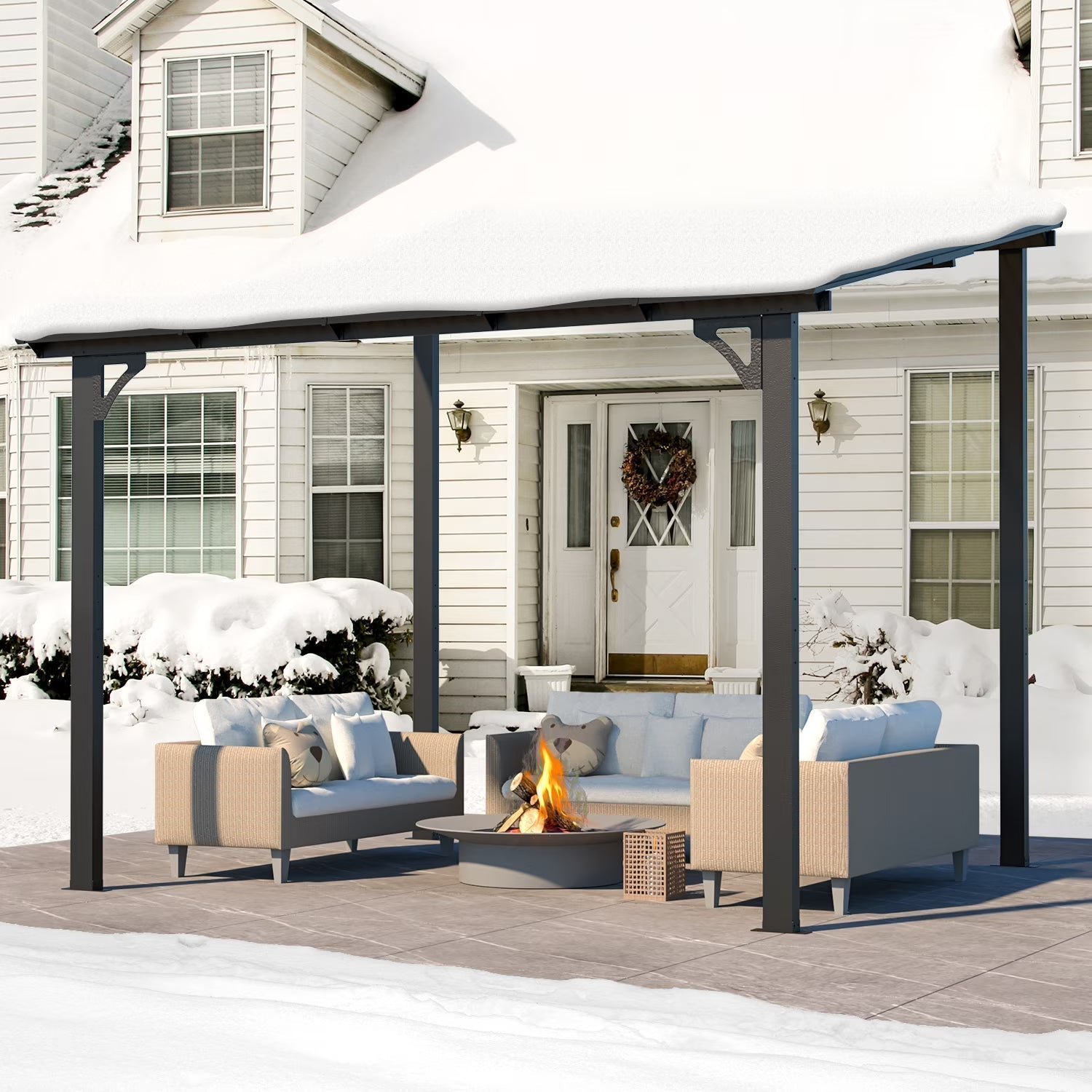 88c8af57-23e7-4e2c-9def-265d679cf9ab.1e8d3ea765eaaafe9e1c1d144646c722.jpg 8′ x 10′ Hardtop Gazebo Outdoor Aluminum Pergola For Garden, Patio, Backyard-Gray - Image 1