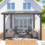 8′ x 10′ Hardtop Gazebo Outdoor Aluminum Pergola For Garden, Patio, Backyard-Gray - Image 4