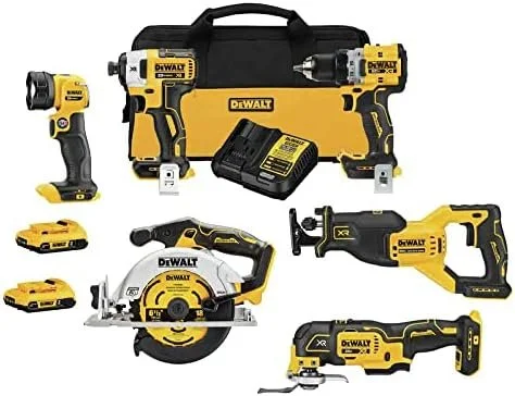 B09ZHNKVNB-0-1756234639790-1-1.webp DEWALT 20V MAX XR 6-Tool Cordless Combo Kit - Image 1