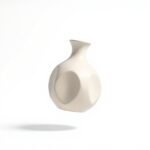 Urban Nestif Ceramic Sculptural Bud Vase – Handcrafted Minimalist Design, Beige, 6 Inches - Image 3