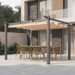 10′ X 12′ Outdoor Pergola With Retractable Canopy, Heavy-Duty Metal Frame And Adjustable Patio Shade Roof - Image 5