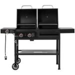 2-Burner Gas and Charcoal Combo Grill with Side Burner - Image 7