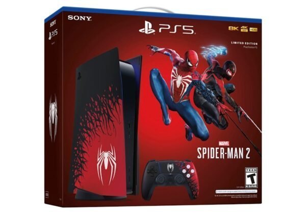 Sony-PlayStation-5-PS5-Blu-ray-Edition-Marvel-Spider-Man-2-Console-Bundle-US-Plug-1000039239-600x428-2.jpg Sony PlayStation 5 PS5 Blu-ray Edition Marvel Spider-Man 2 Console Bundle (US Plug) - Image 1