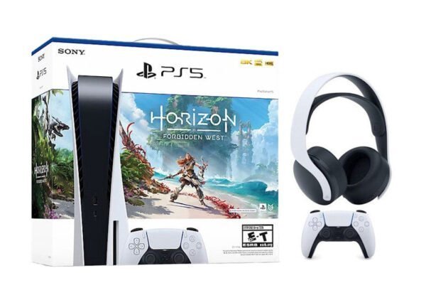 Sony-Playstation-5-PS5-Horizon-Forbidden-West-Blu-Ray-Console-with-PULSE-3D-Wireless-Gaming-Headset-1000032115-1000032000-3005688-White-600x429-2.jpg Sony PlayStation 5 PS5 Horizon Forbidden West Blu-ray Console Bundle with PULSE 3D Wireless Gaming Headset – Ultra HD Gaming System 1000032115/1000… - Image 1