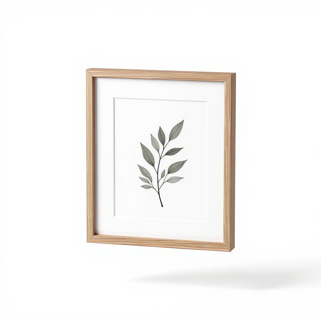 Wood-Frame-1.jpg Urban Nestif Wood Frame Minimalist Botanical Print Set – Modern Home Decor, Natural Tones, 3-Piece - Image 1