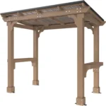 SUNJOY 10 ft. x 12 ft. Matte Black Cedar Framed Wooden Gazebo