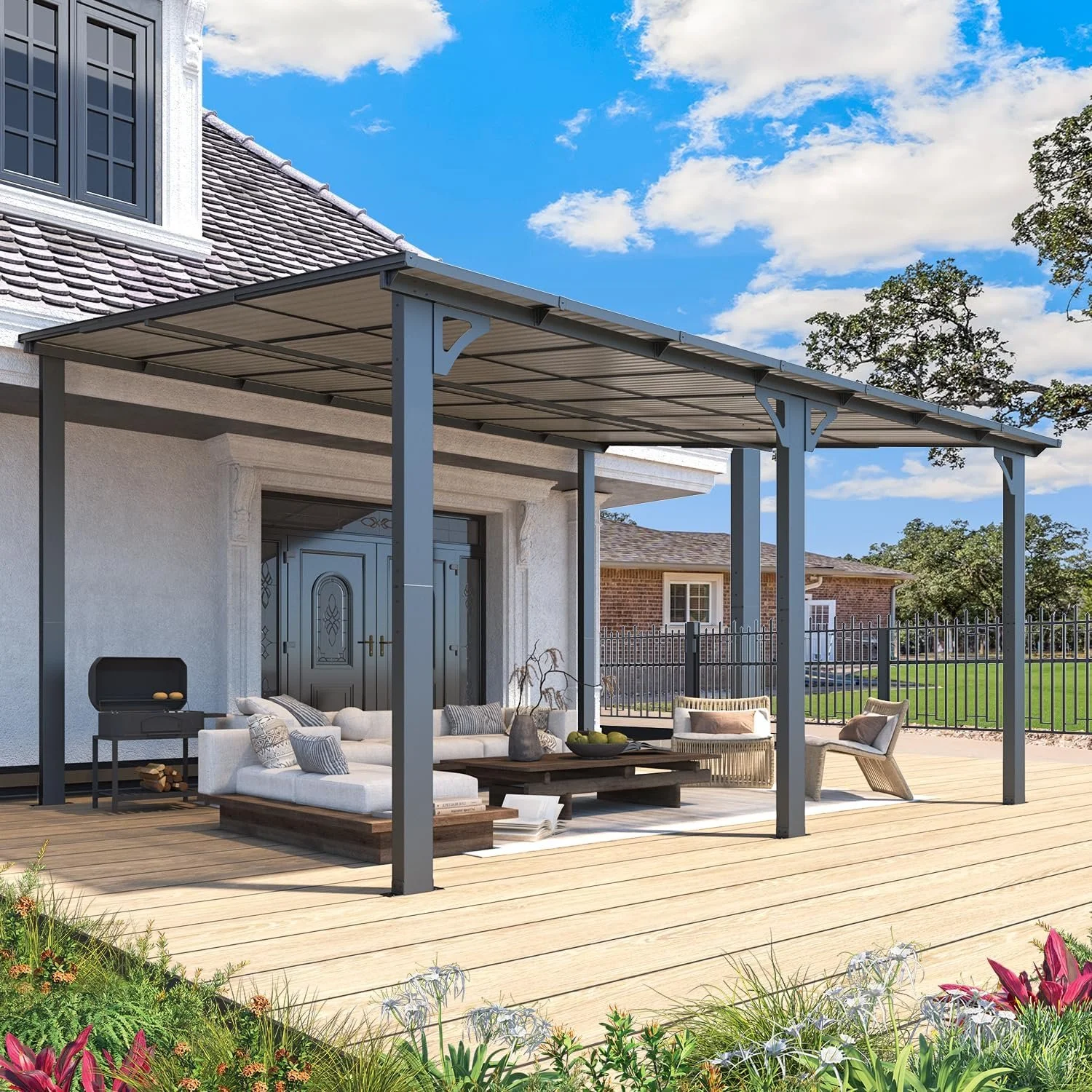 f1-5-1-1-1.webp Aecojoy 14×12 ft Aluminum Pergola with Canopys - Image 1