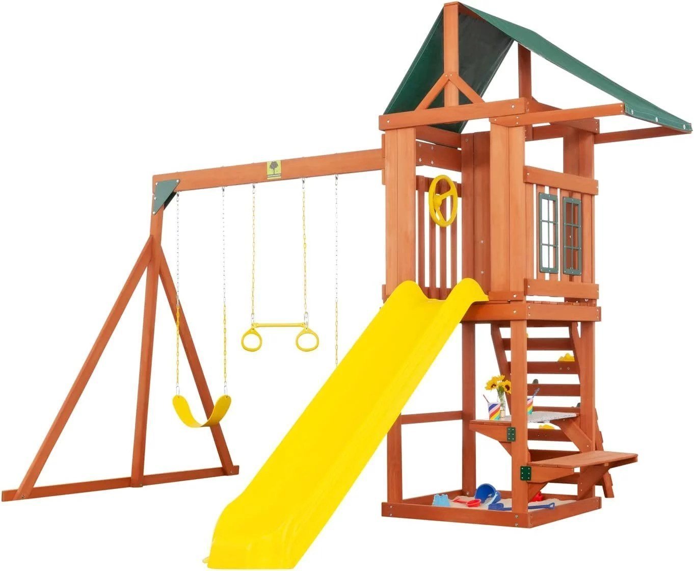 img-1169.jpg Creative Cedar Designs Cedar Cottage Wooden Swing Set - Image 1