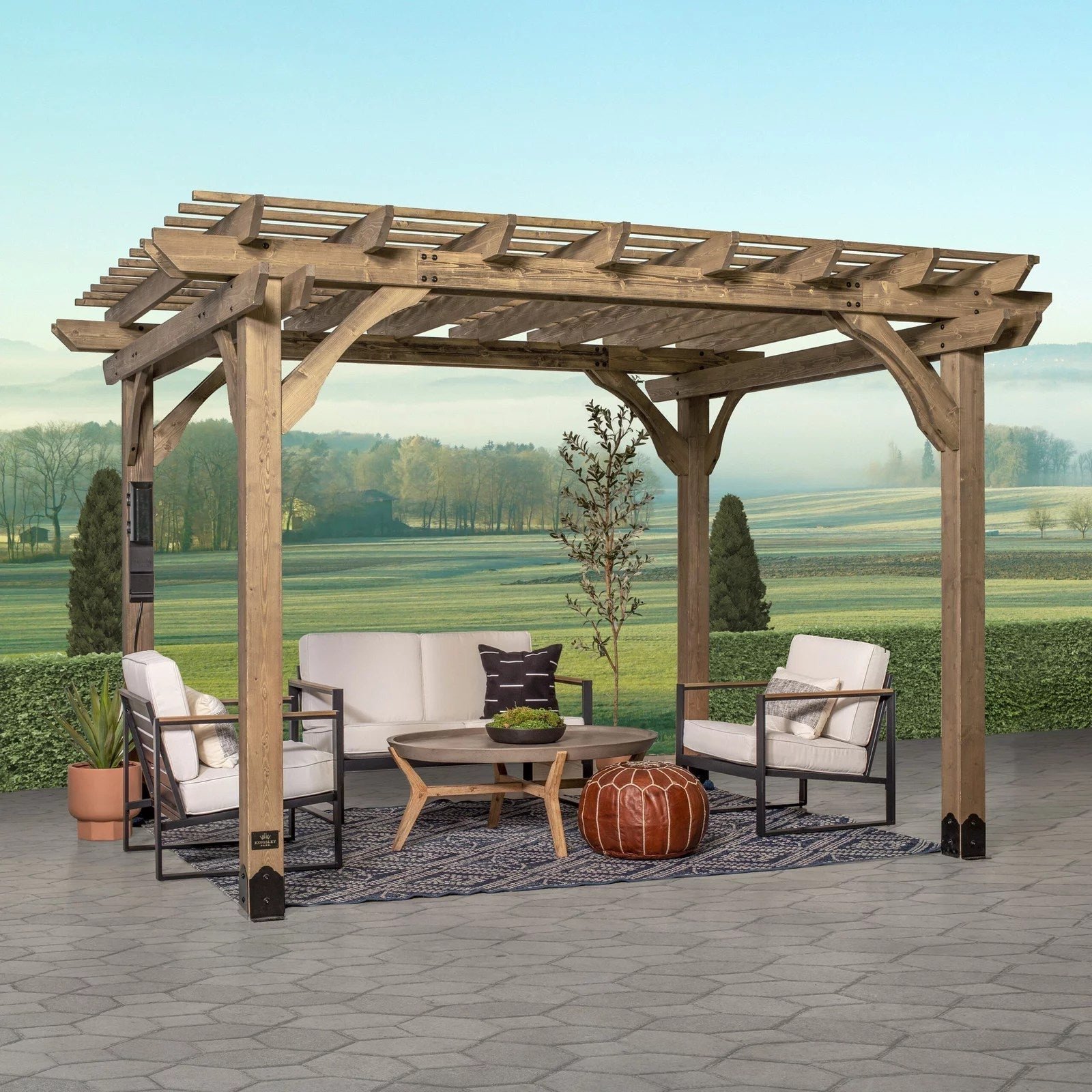 img-1476.jpg Fairhaven Pergola Rustic Finish 12 x 10 - Image 1