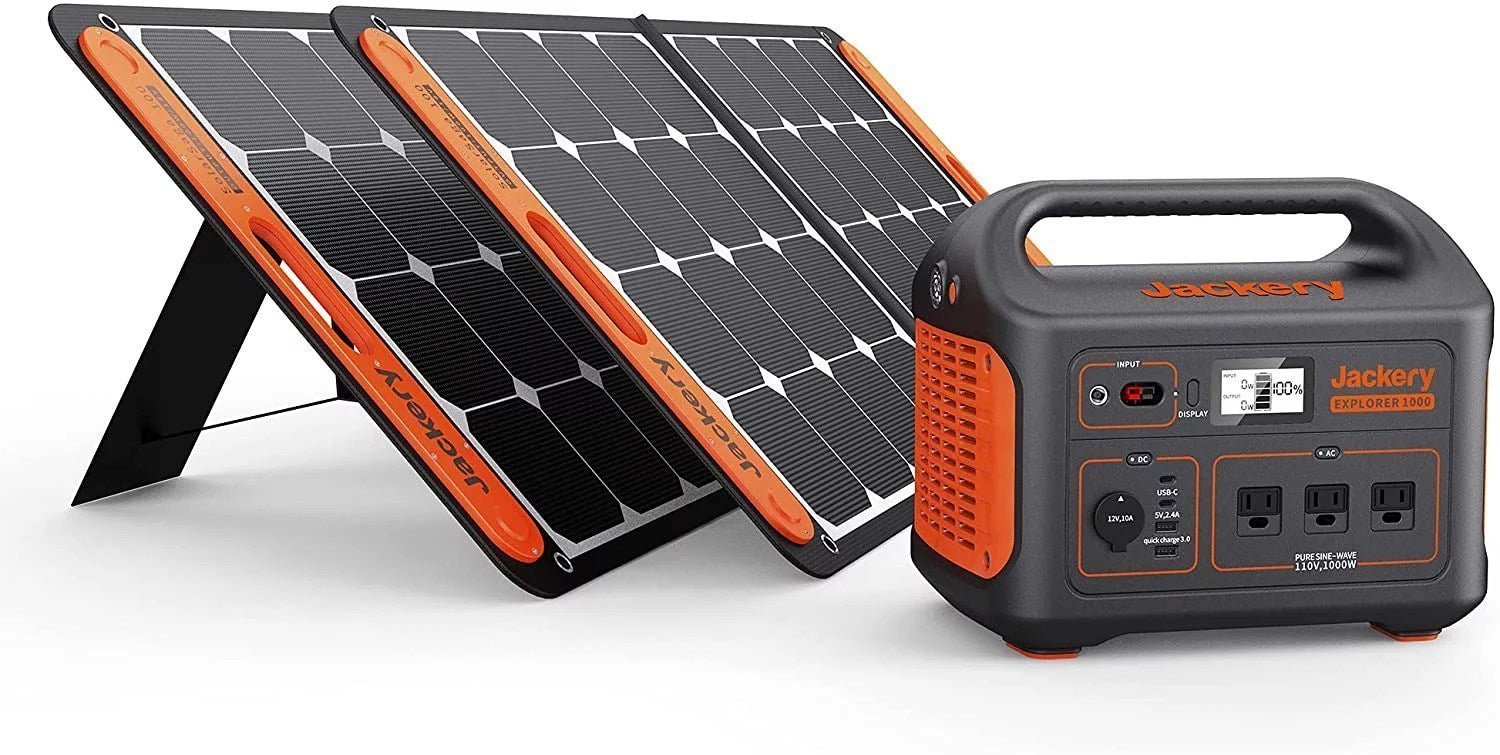 img-1713.jpg Jackery Solar Generator 1000, Explorer 1000 and 2X SolarSaga 100W with 3x110V/1000W AC Outlets, Solar Mobile Lithium Battery Pack for Outdoor… - Image 1