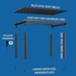 14×10 Ashford Traditional Steel Pergola With Sail Shade Soft Canopy - Image 13
