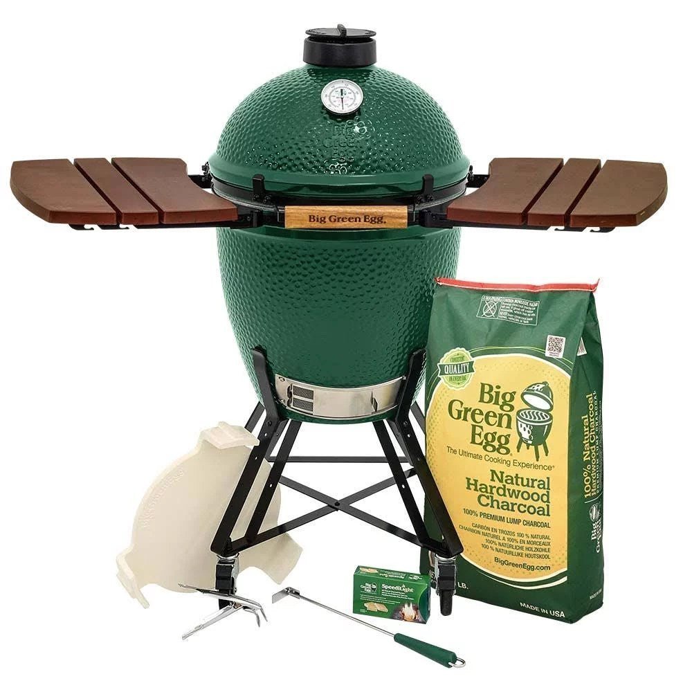 img-1989.jpg Large Big Green Egg with Rolling Nest & Composite Egg Mates Package - Image 1
