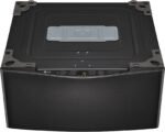 LG – SideKick 1.0 Cu. Ft. High-Efficiency Smart Top Load Pedestal Washer with 3-Motion Technology – Black steel
