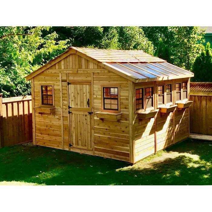 img-23.jpg 12 ft. W x 12 ft. D Cedar Wood Sunshed Garden Shed - Image 1