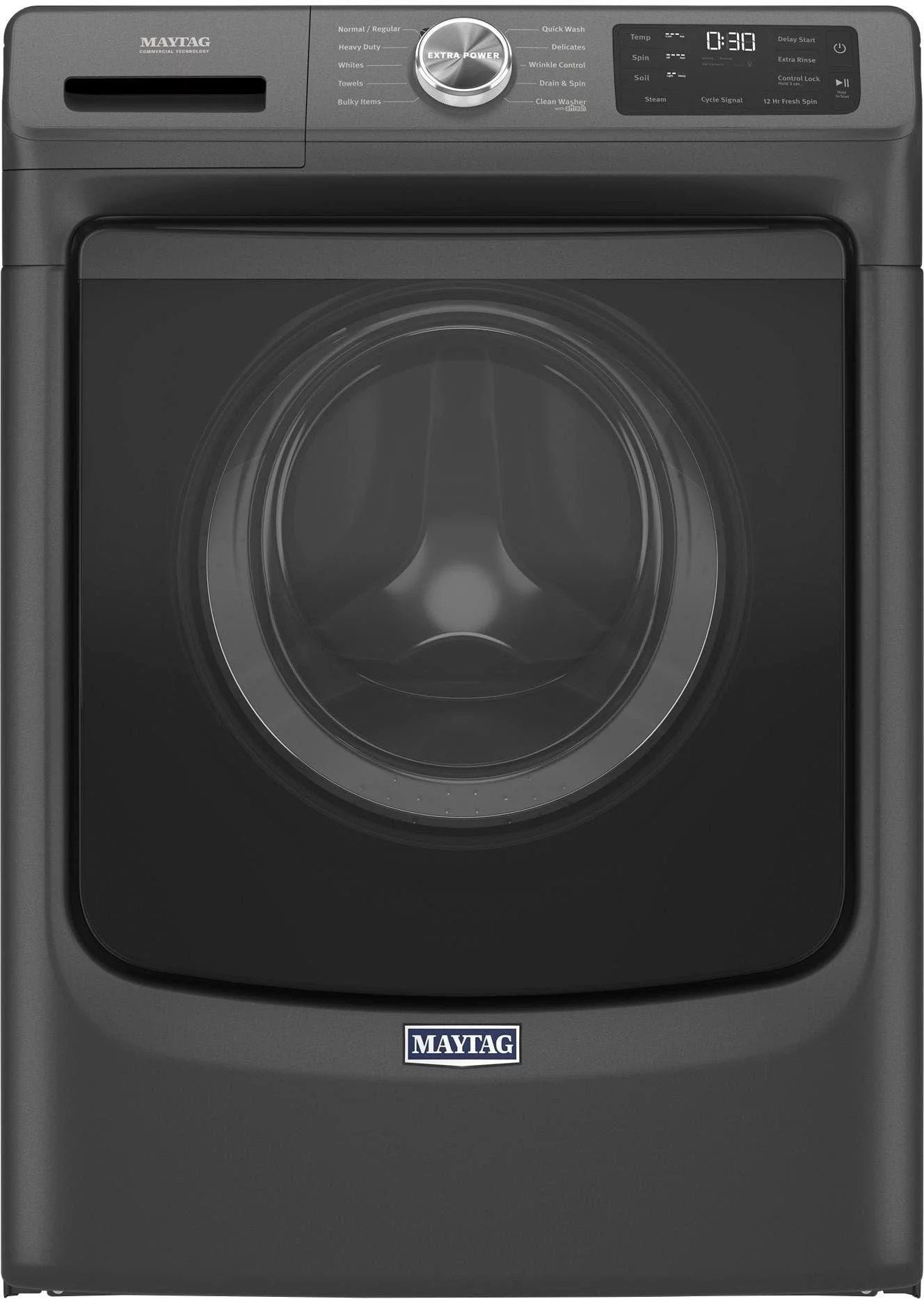 img-2348.jpg Maytag – 4.5 Cu. Ft. High Efficiency Stackable Front Load Washer with Steam and Extra Power Button – Volcano Black - Image 1