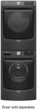 Maytag – 4.5 Cu. Ft. High Efficiency Stackable Front Load Washer with Steam and Extra Power Button – Volcano Black - Image 4