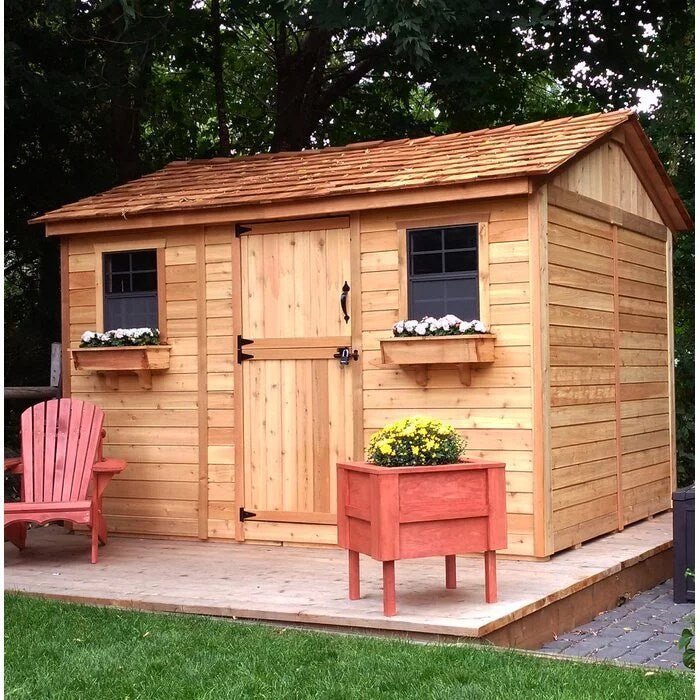 img-29.jpg 12 ft. W x 8 ft. D Cabana Cedar Wood Garden Shed - Image 1