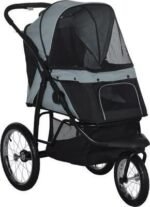 PawHut Small & Medium Dog Stroller, Gray - Image 3