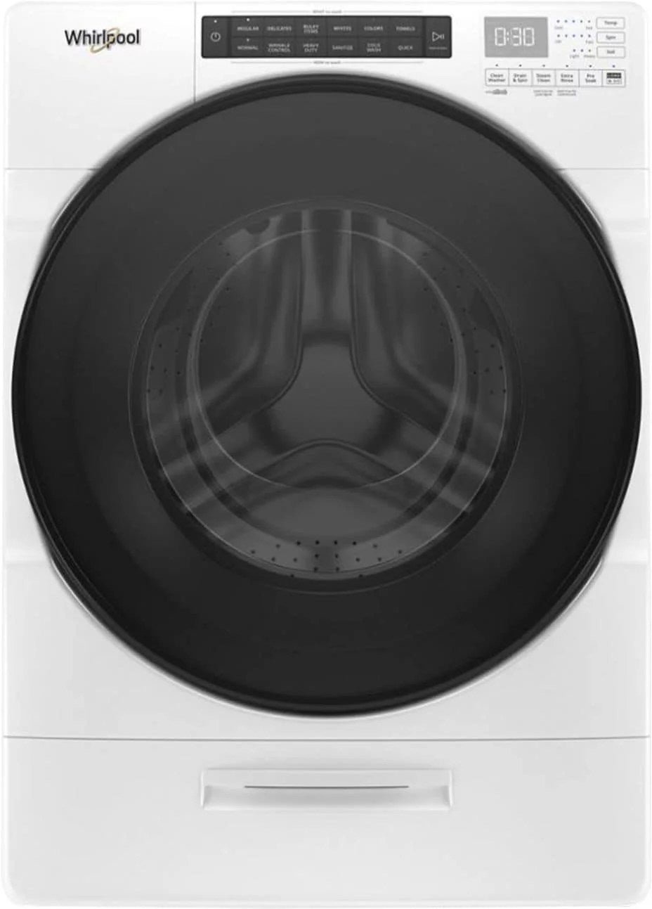 img-3130.jpg Whirlpool – 4.5 Cu. Ft. High Efficiency Stackable Front Load Washer with Steam and Load & Go XL Dispenser – White - Image 1